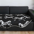 SOGA Two-Seater Black Horse Print 90x180cm Throw Blanket Sofa Cover $ 111