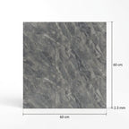 SOGA Peel & Stick Floor and Wall Tiles 60 x 60cm 10 Pack Grey Faux Marble