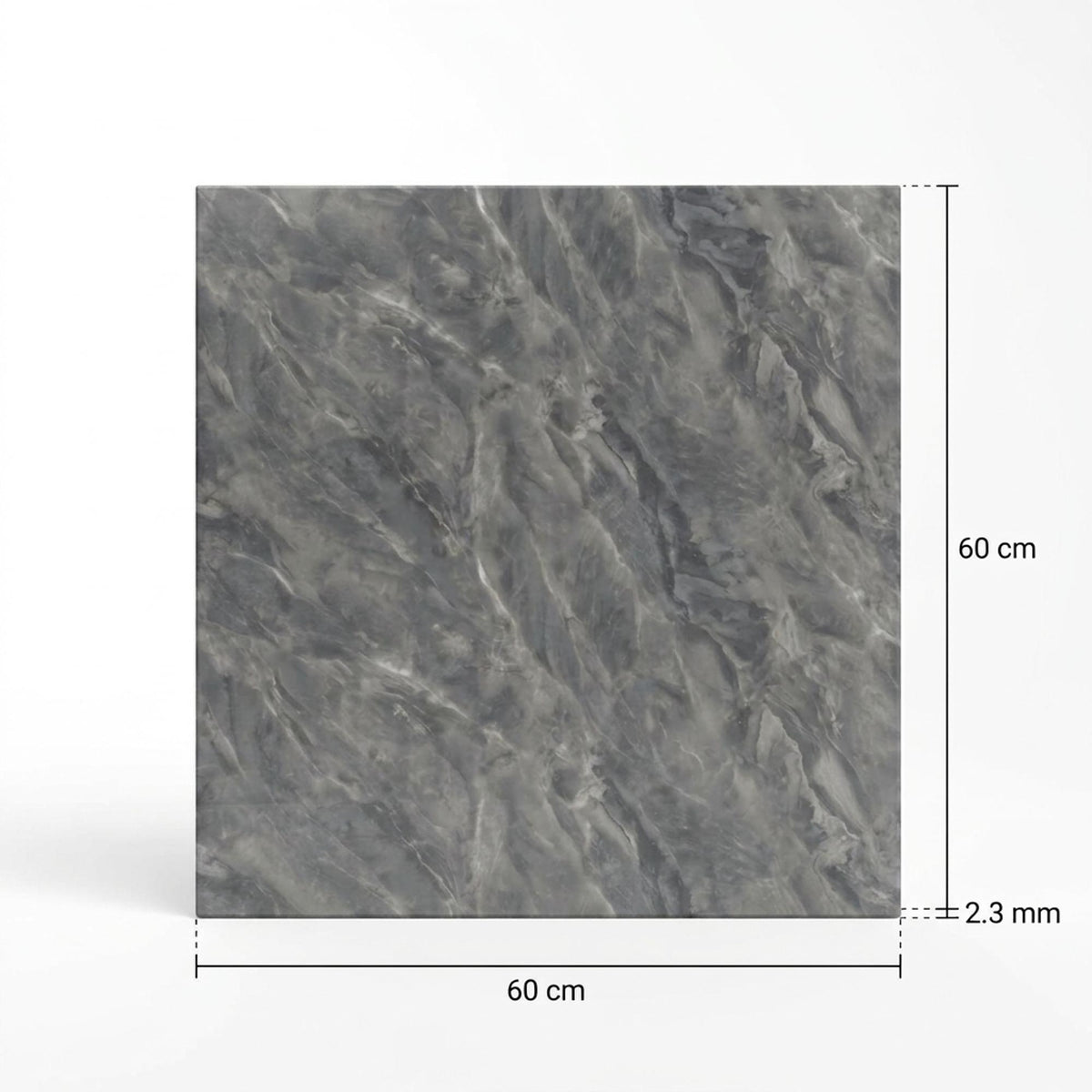 SOGA Peel & Stick Floor and Wall Tiles 60 x 60cm 10 Pack Grey Faux Marble