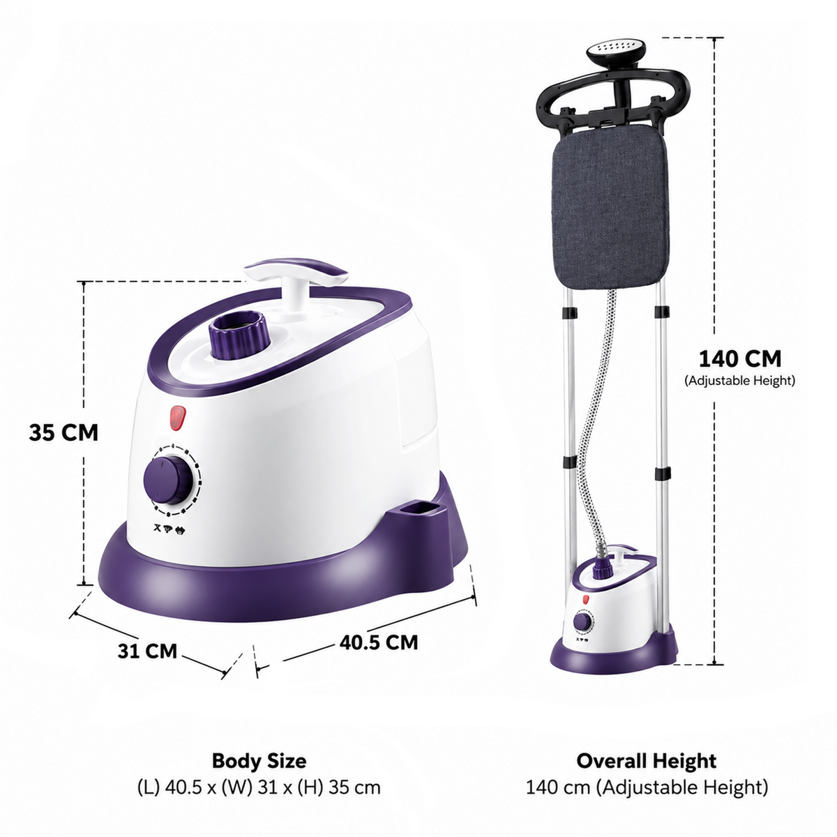 SOGA 2X Garment Steamer Vertical Twin Pole Clothes 1700ml 1800w Professional