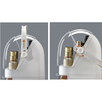 SOGA 2X 2 Tier White Countertop Makeup Cosmetic Storage Organiser Skincare Holder Jewelry Storage Box with Handle