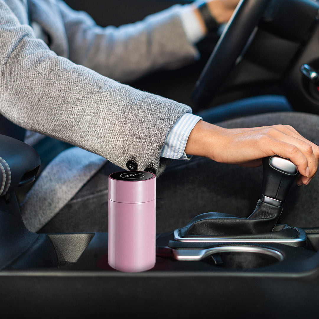 SOGA 2X 500ML Stainless Steel Smart LCD Thermometer Display Bottle Vacuum Flask Thermos Pink