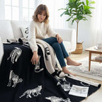 SOGA 2X Black Cream Animal Print Throw Blanket 130x180cm Acrylic $ 189