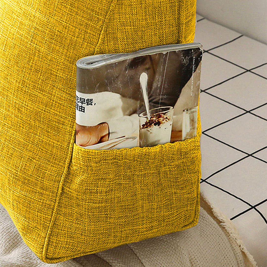 SOGA 2X 120cm Yellow Triangular Wedge Bed Pillow Headboard Backrest Bedside Tatami Cushion Home Decor