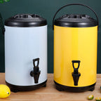 SOGA 8X 8L Stainless Steel Insulated Milk Tea Barrel Hot and Cold Beverage Dispenser Container with Faucet White