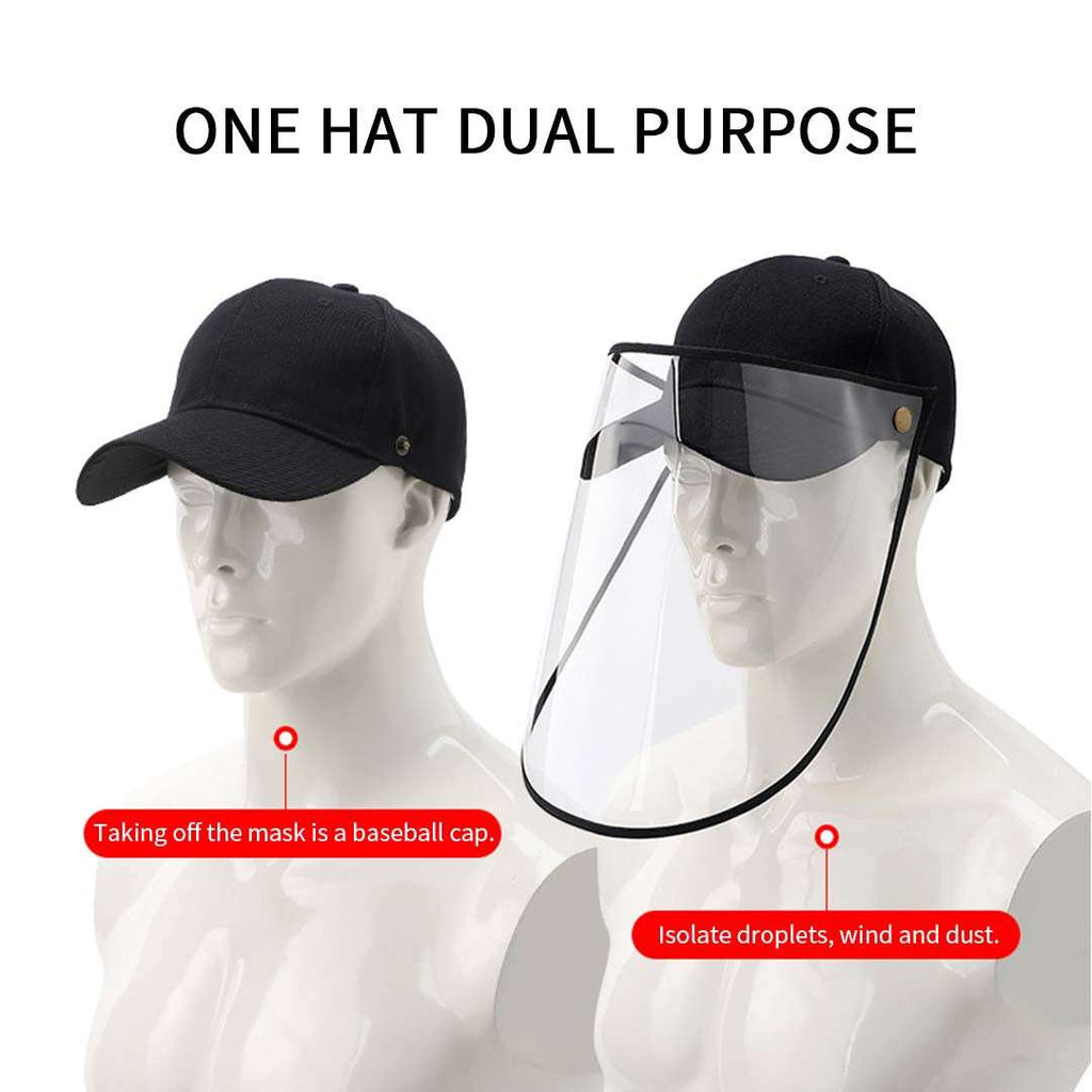 2X Outdoor Protection Hat Anti-Fog Pollution Dust Saliva Protective Cap Full Face HD Shield Cover Adult Black $ 44