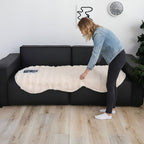 SOGA Four-seater Cream Faux Fur Throw Blanket 90x260cm Polyester