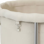 SOGA 2X Stainless Steel Commercial Round Soiled Linen Laundry Trolley Cart with Wheels White