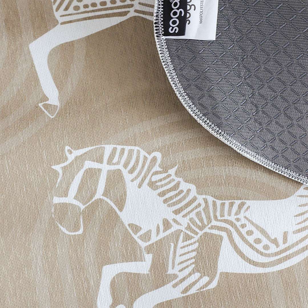 SOGA One-Seater Beige Horse Print 90x90cm Throw Blanket Sofa Cover $ 91