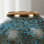 SOGA 21x22cm Light Blue Small Ceramic Flower Vase Elegant Living Room Home Decor