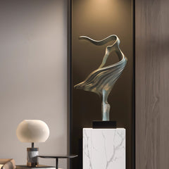 SOGA 65cm Black Abstract Dancer Sculpture – Décor
