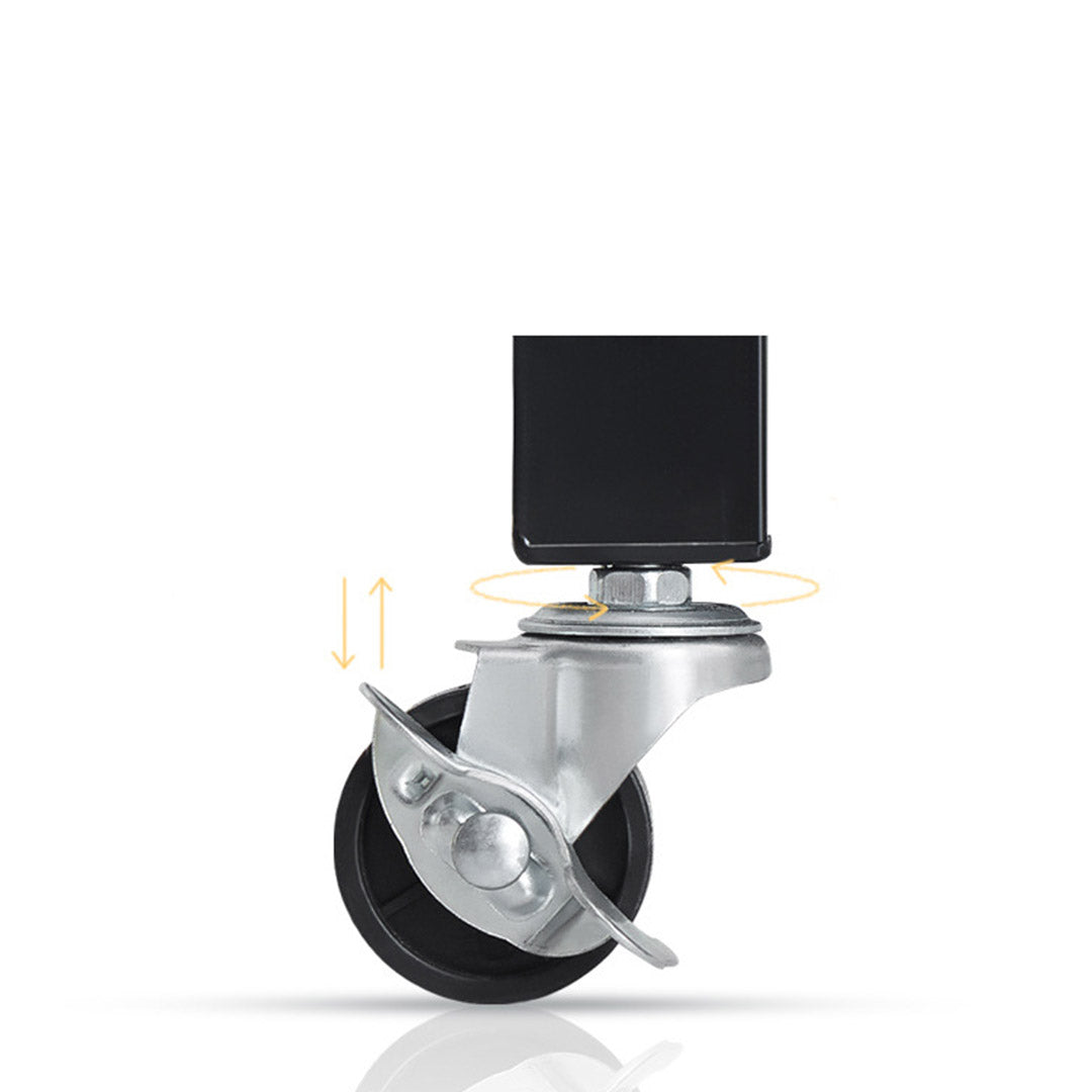 SOGA 4 Tier Steel Black Foldable Kitchen Cart Multi-Functional Shelves Storage Organizer with Wheels