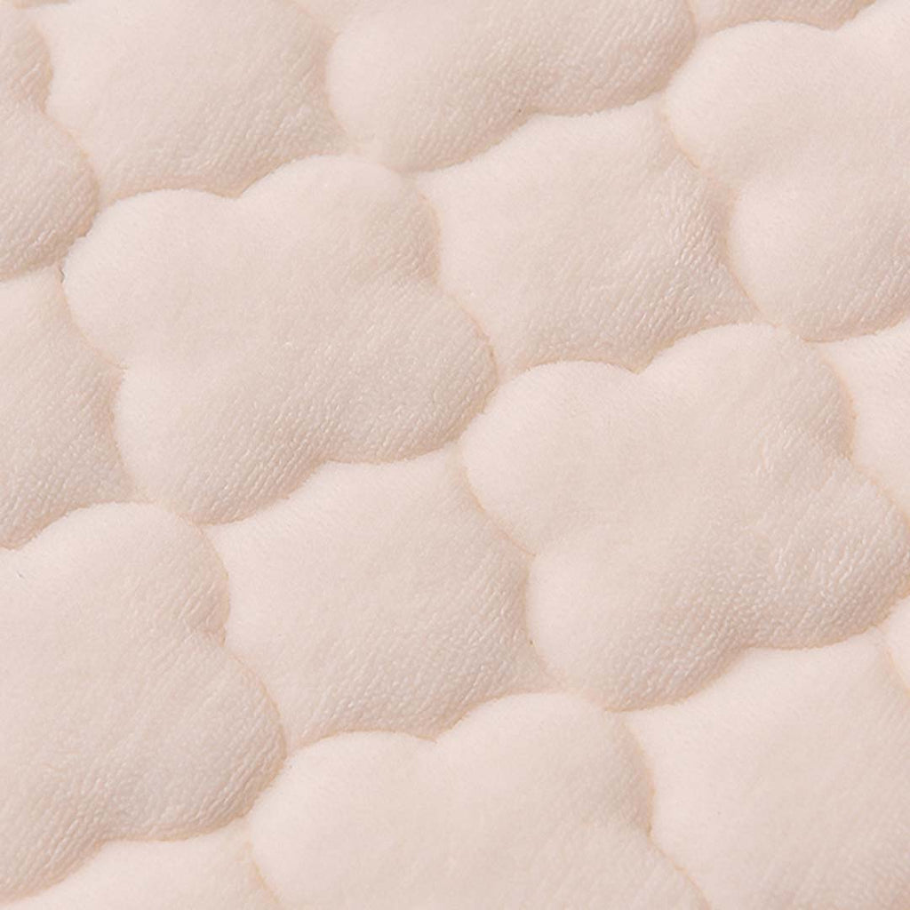 SOGA Beige 183cm Wide Mattress Cover Thick Quilted Fleece Stretchable Clover Design Bed Spread Sheet Protector with Pillow Covers