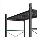 SOGA 4 Tier Steel Black Foldable Display Stand Multi-Functional Shelves Storage Organizer with Wheels