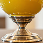 SOGA 3x Ceramic Oval Flower Vase with White Flower Set Yellow