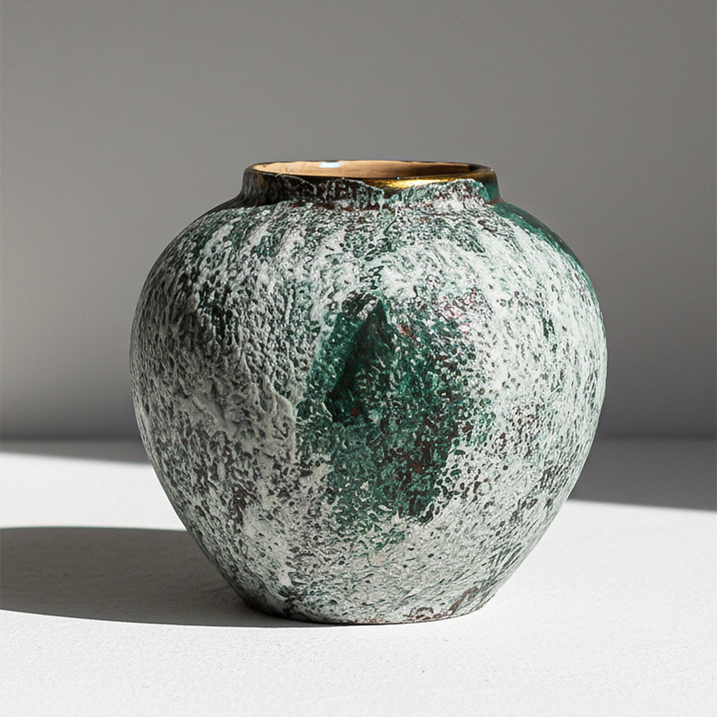 SOGA 21x22cm Green Small Ceramic Flower Vase Elegant Living Room Home Decor