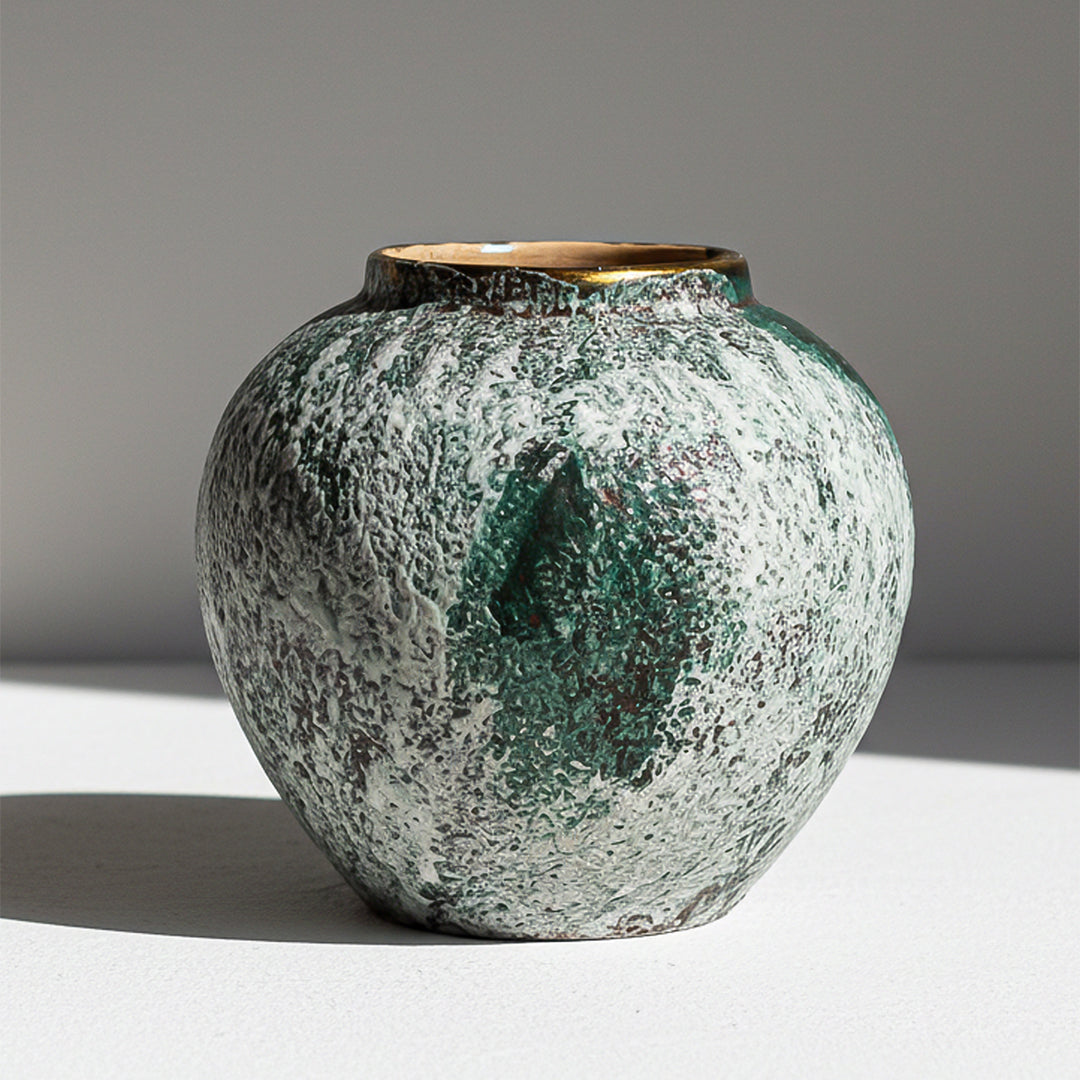 SOGA 21x22cm Green Small Ceramic Flower Vase Elegant Living Room Home Decor