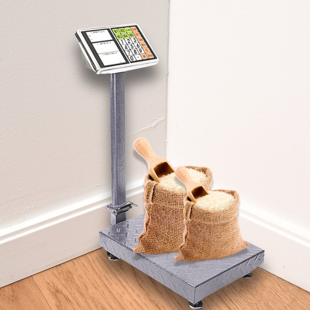SOGA 2X 300kg Electronic Digital Platform Scale Computing Shop Postal Weight Black