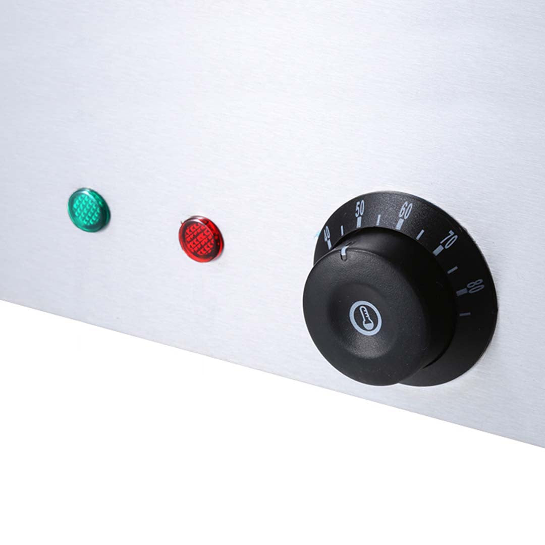 SOGA Stainless Steel 3 X 1/2 GN Pan Electric Bain-Marie Food Warmer with Lid