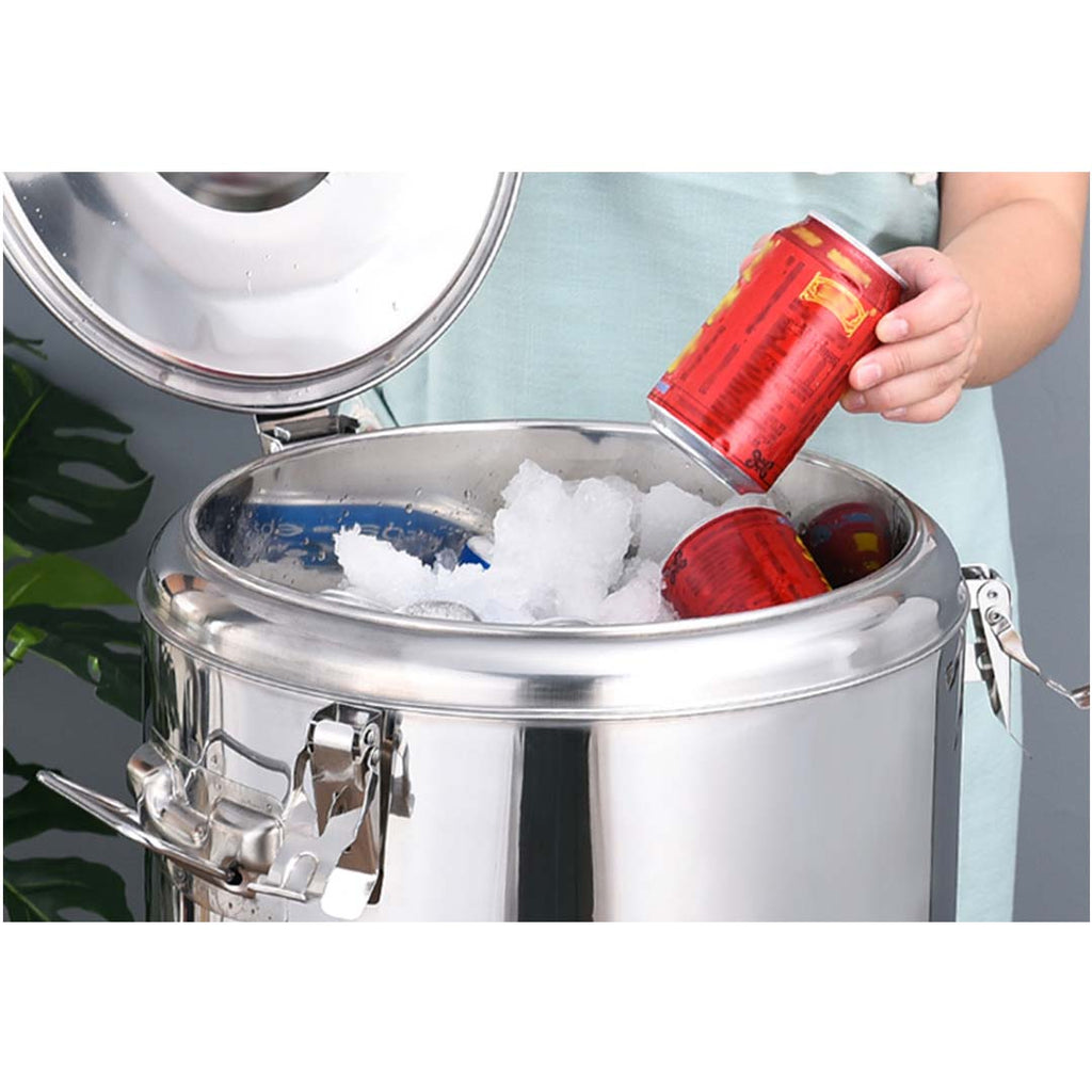 SOGA 2X 30L Stainless Steel Insulated Stock Pot Dispenser Hot & Cold Beverage Container With Tap