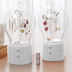 SOGA White 360 2 Layered Jewelry Storage Box Waterproof Dustproof Accessories Organiser