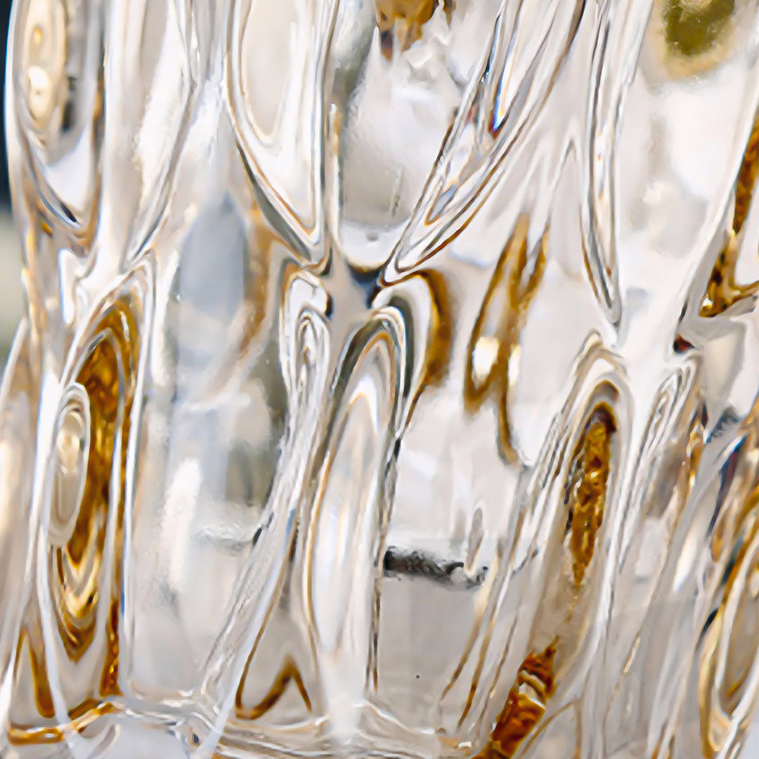 SOGA 29.8cm Golden Amber Glass Crystal Vase Elegant Modern Home Décor
