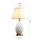 SOGA 4X Textured Ceramic Oval Table Lamp with Gold Metal Base White