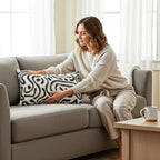 SOGA 2X 30cm Black White Abstract Swirl Pattern Decorative Throw Pillow $ 140