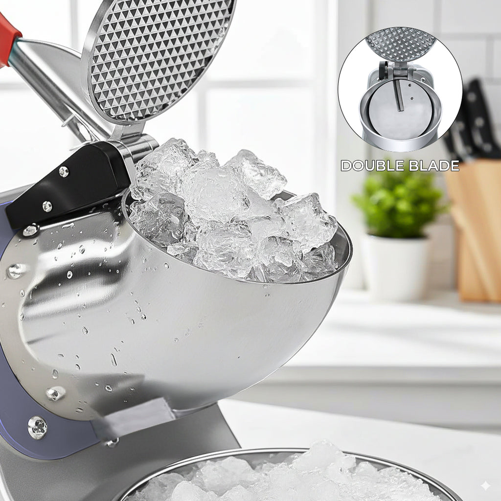 SOGA Dual Blade Ice Shaver Electric Stainless Steel Ice Crusher Slicer Machine Commercial