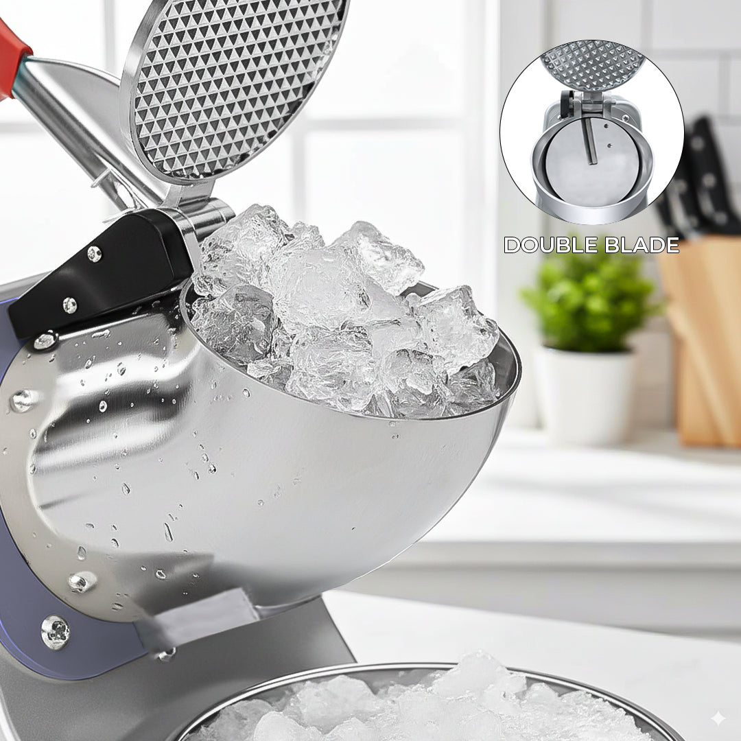 SOGA Dual Blade Ice Shaver Electric Stainless Steel Ice Crusher Slicer Machine Commercial