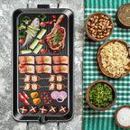 SOGA 2X 68cm Electric BBQ Grill Teppanyaki Plate Non-Stick Surface Hot Plate Kitchen 6-8 Person