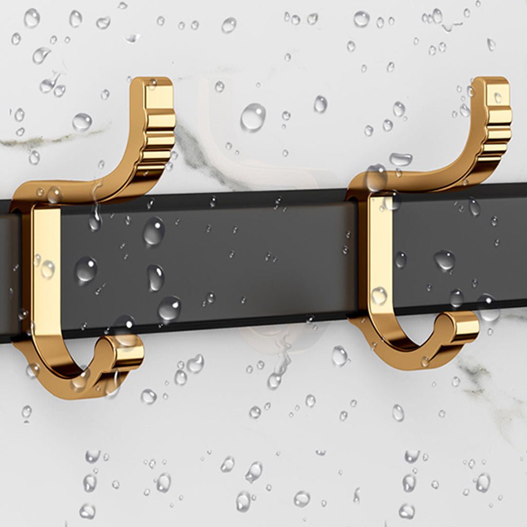 SOGA 2X 41cm Wall Mounted Towel Rack Space-Saving Hanger Organiser with Durable Hooks