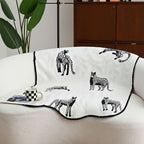 SOGA One-Seater White Leopard Print 90x90cm Throw Blanket Sofa Cover $ 79