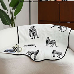 SOGA One-Seater White Leopard Print 90x90cm Throw Blanket Sofa Cover $ 79