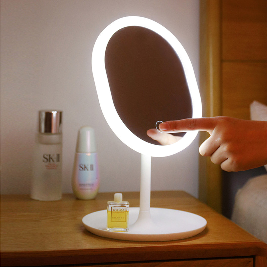 SOGA 2X 20cm White Rechargeable LED Light Makeup Mirror | Tabletop Vanity Home Decor