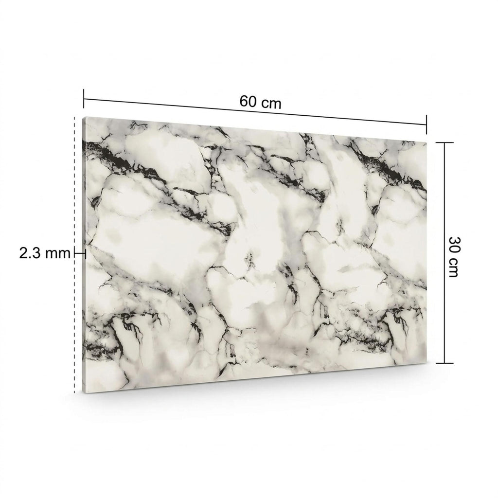 SOGA Peel & Stick Floor and Wall Tiles 30 x 60cm 10 Pack Black White Faux Marble