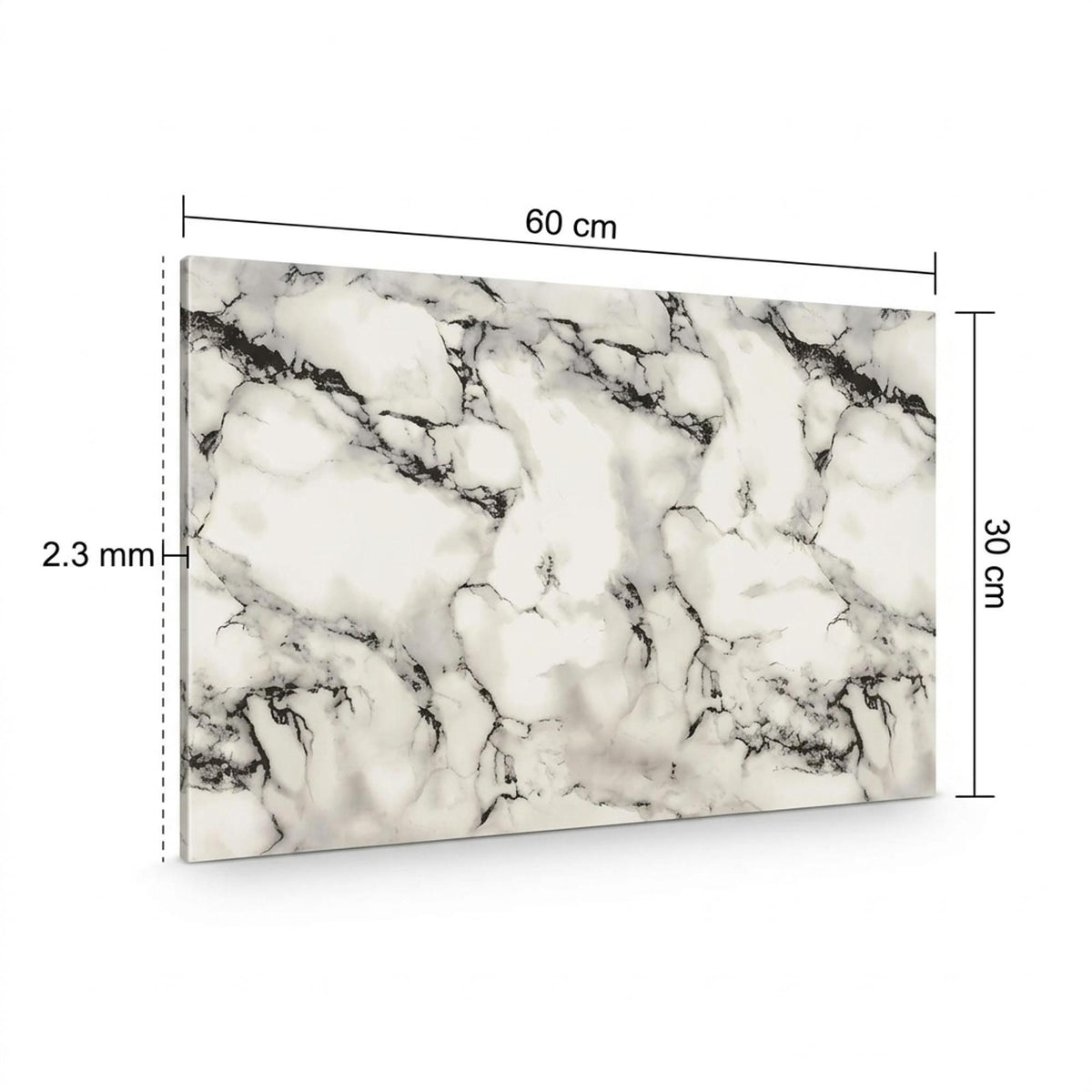 SOGA Peel & Stick Floor and Wall Tiles 30 x 60cm 10 Pack Black White Faux Marble