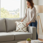 SOGA 2X Boho Tufted Cushion 45cm Tassel White Brown Geometric Decorative Throw Pillow $ 140