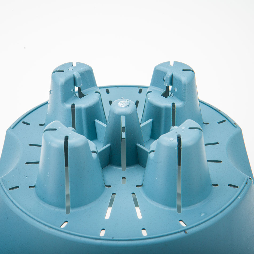 SOGA 19.5cm Blue Plastic Plant Pot Self Watering Planter Flower Bonsai Indoor Outdoor Garden Decor Set of 3