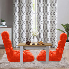 SOGA Floor Recliner Folding Lounge Sofa Futon Couch Folding Chair Cushion Orange