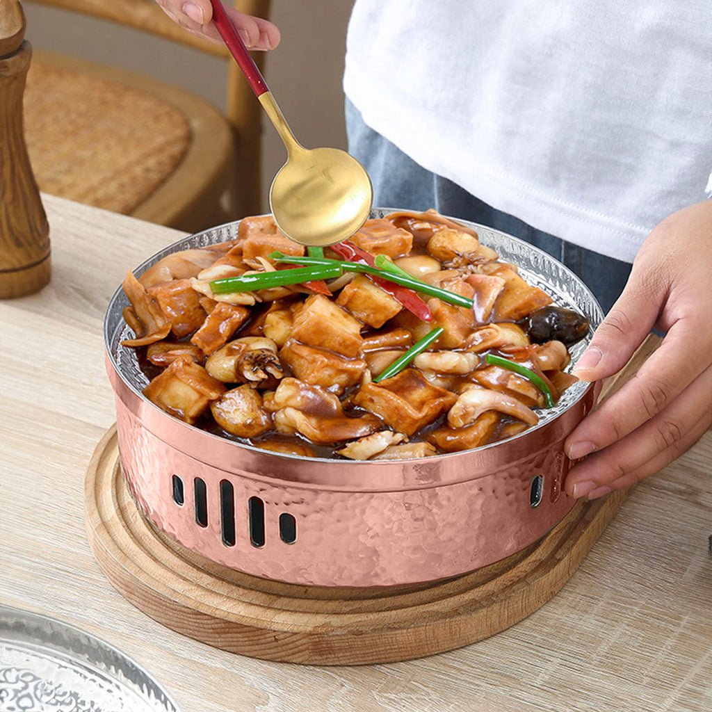 SOGA 28cm Rose Pink Hammered Dry Pot An Elegant Rose Pink Finish Kitchen