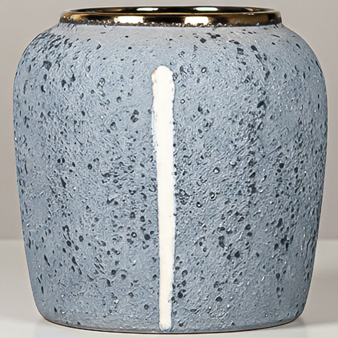 SOGA 21x22cm Grey Small Ceramic Flower Vase Elegant Living Room Home Decor