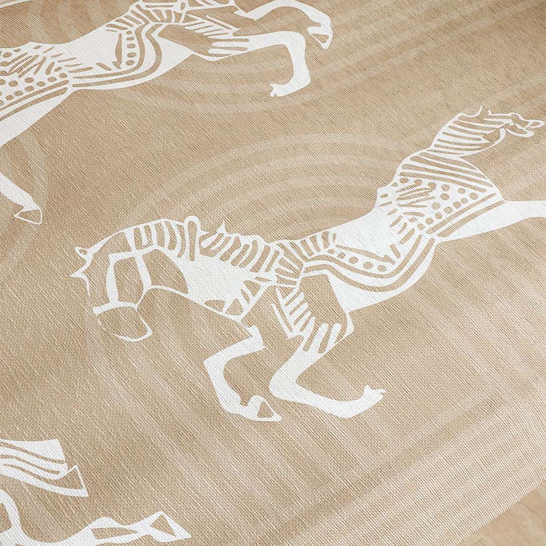 SOGA Three-Seater Beige Horse Print 90x210cm Throw Blanket Sofa Cover $ 125