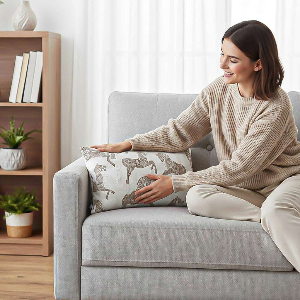 SOGA 2X 35cm White Decorative Horse Pattern Cushion Throw Pillow $ 142