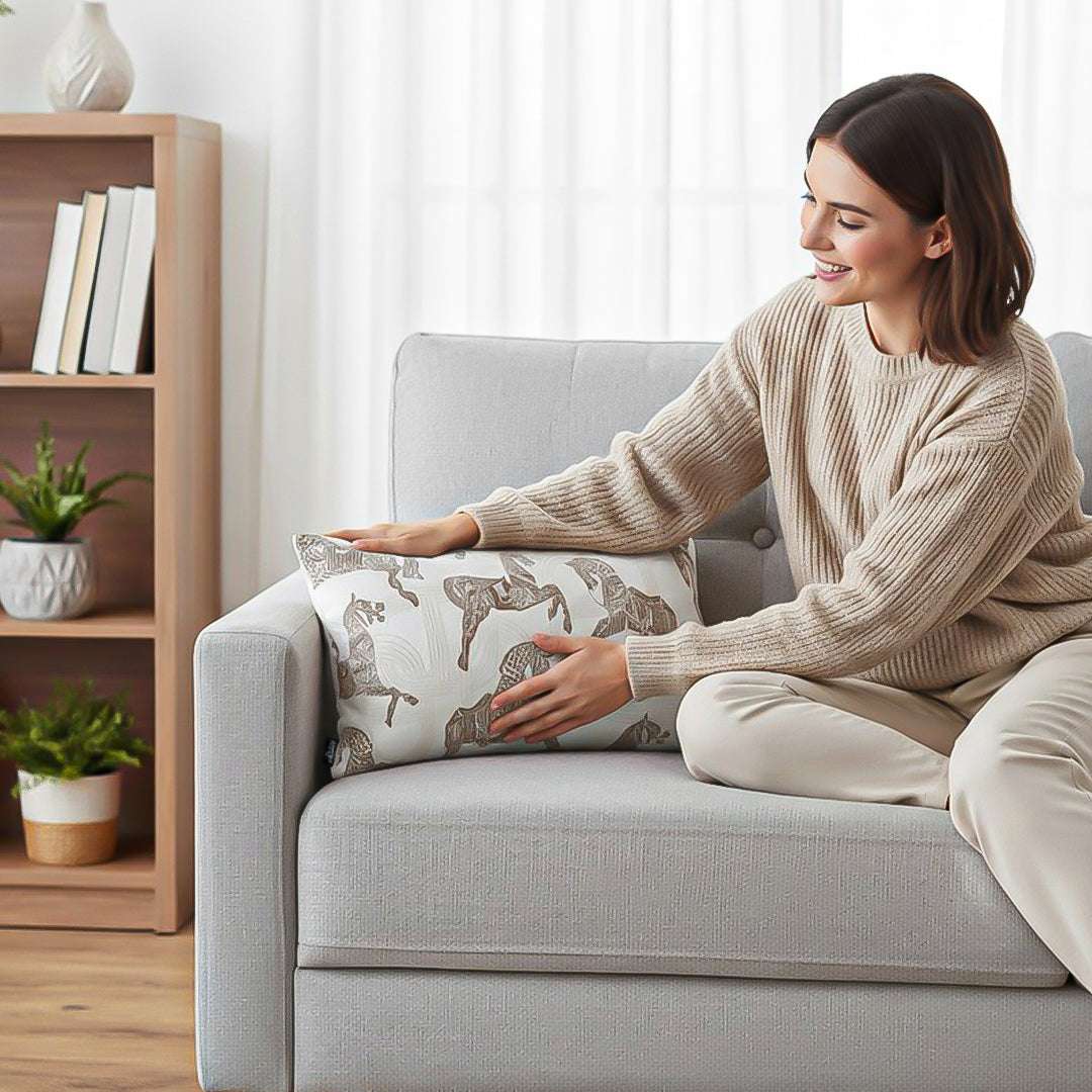 SOGA 2X 35cm White Decorative Horse Pattern Cushion Throw Pillow $ 142