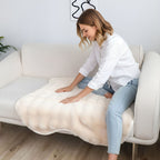 SOGA One-seater Cream Faux Fur Throw Blanket 90x90cm Polyester