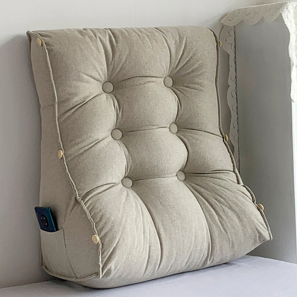 SOGA 45cm White Triangular Wedge Lumbar Pillow Headboard Backrest Sofa Bed Cushion Home Decor
