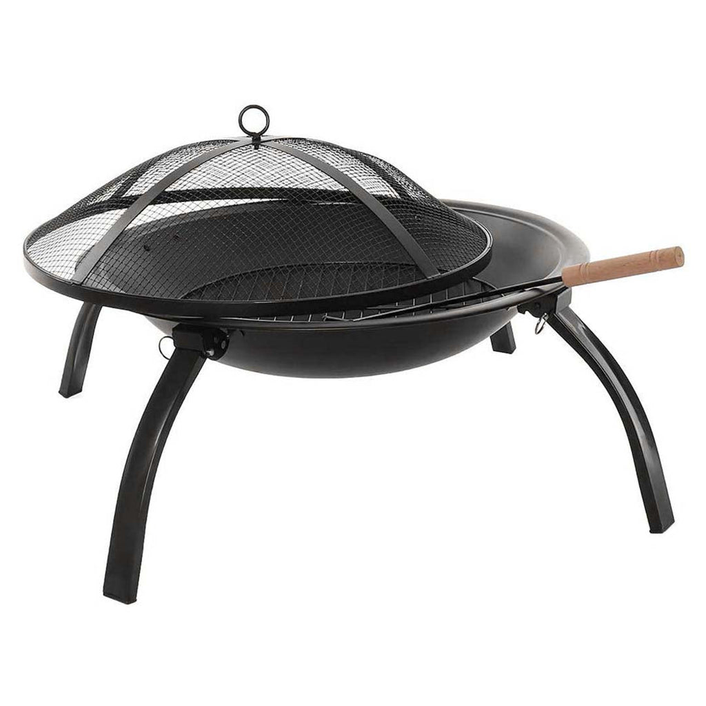 SOGA 2 in 1 Outdoor Portable Fold Fire Pit BBQ Grill Patio Camping Heater Fireplace 56cm