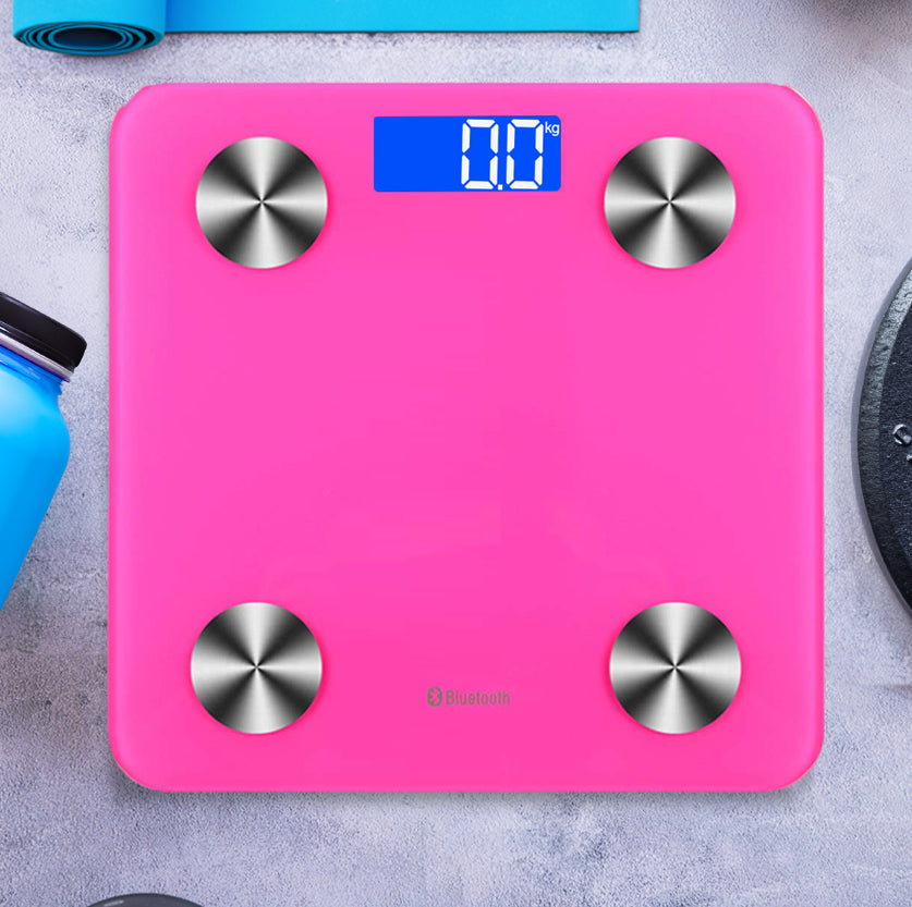 SOGA Wireless Bluetooth Digital Body Fat Scale Bathroom Health Analyser Weight Pink