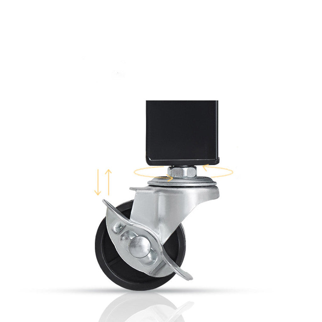 SOGA 5 Tier Steel Black Foldable Kitchen Cart Multi-Functional Shelves Storage Organizer with Wheels